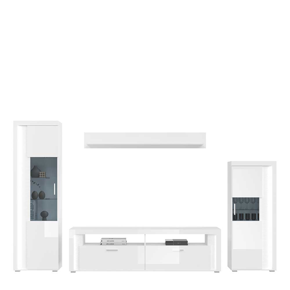TV Wohnwand Möbel mit LED Set - Gomata (vierteilig)