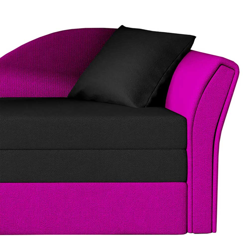 Klappbare Recamiere in Magenta und Schwarz - Karneola