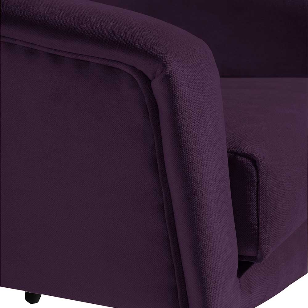 Samtvelours Sessel in Dunkellila & Schwarz - Keitha