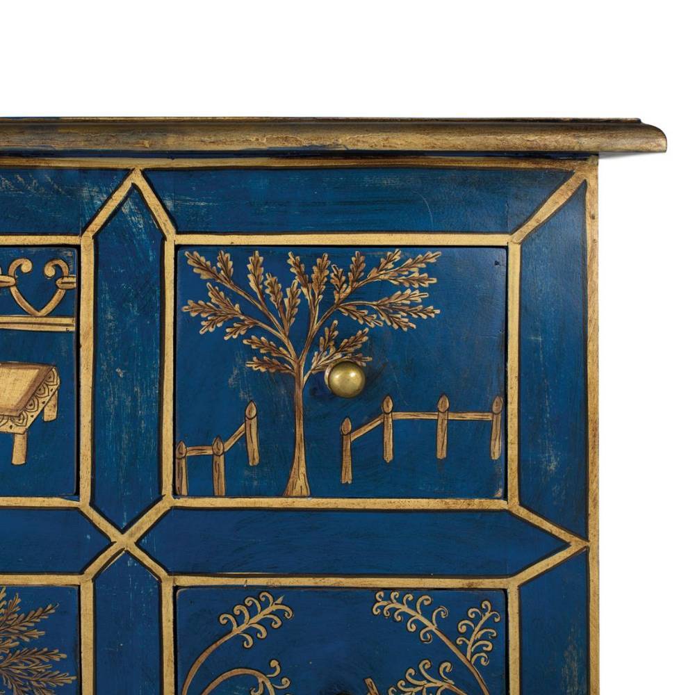 Kommode in Blau und Gold - Peace