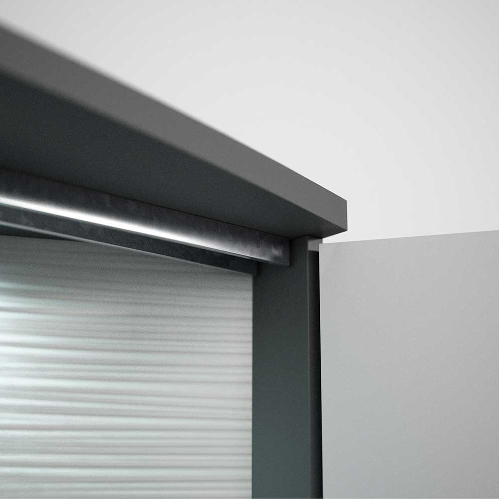 160x87x42 Hochglanz Sideboard mit Glaseinsatz - Secrema