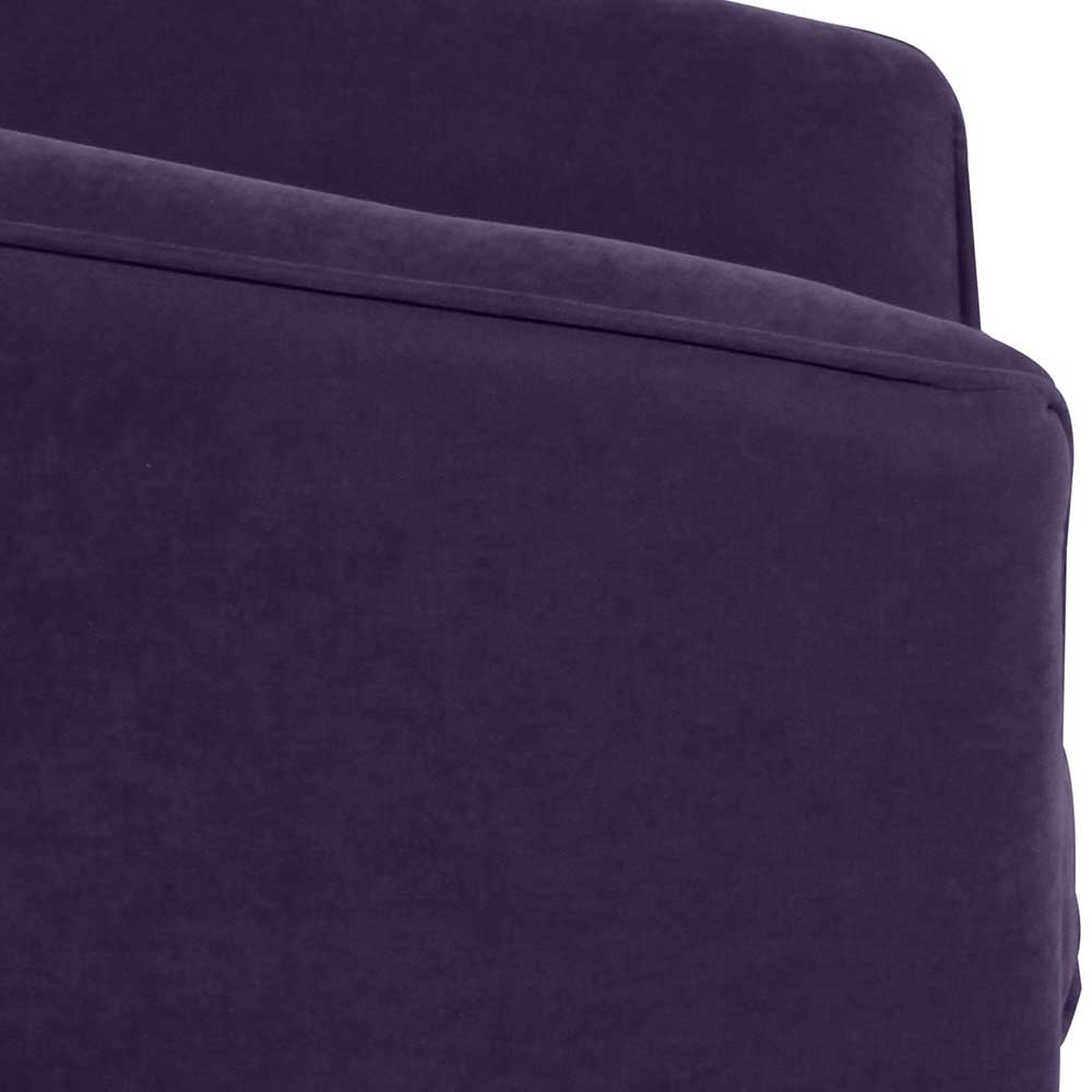 Halbrunder Sessel in Violett Velours - Loirena