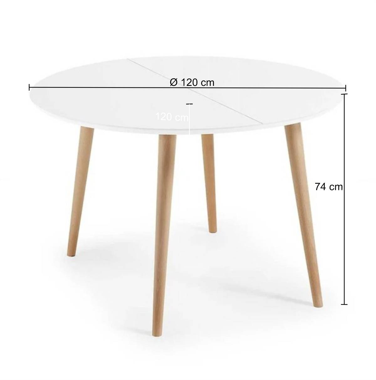 Scandi Chic Ausziehtisch in Rund & Oval - Lutrado