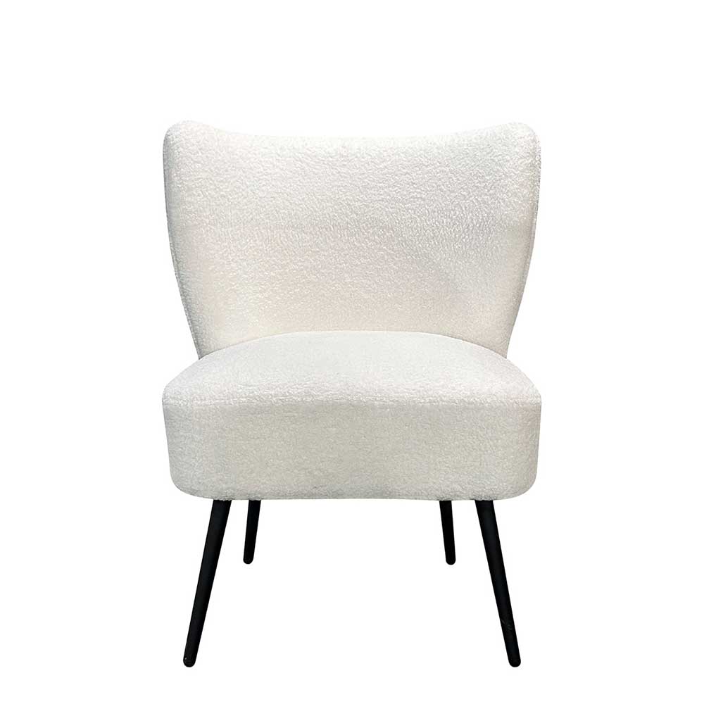 Webplüsch Sessel in Offwhite - Frenanda