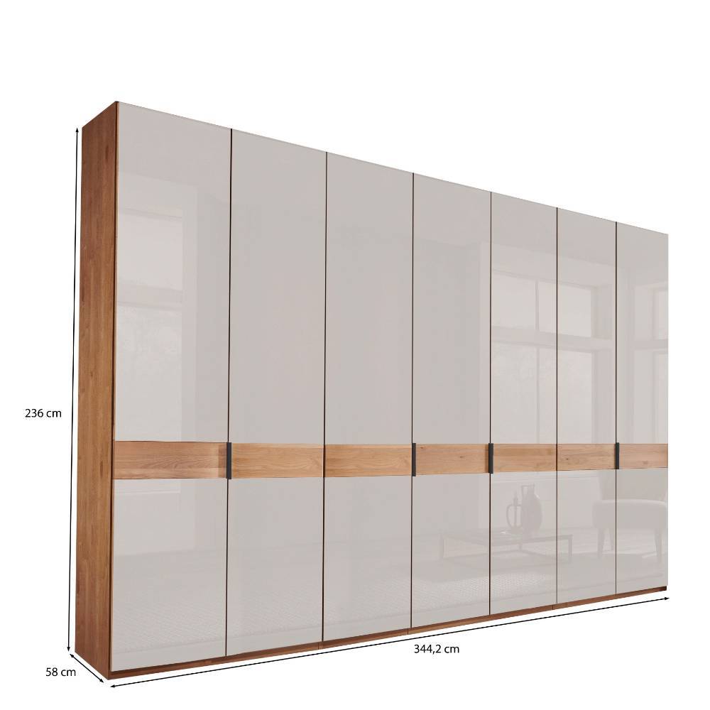 7-türiger Schlafzimmer-Kleiderschrank teilmassiv - Dilacco