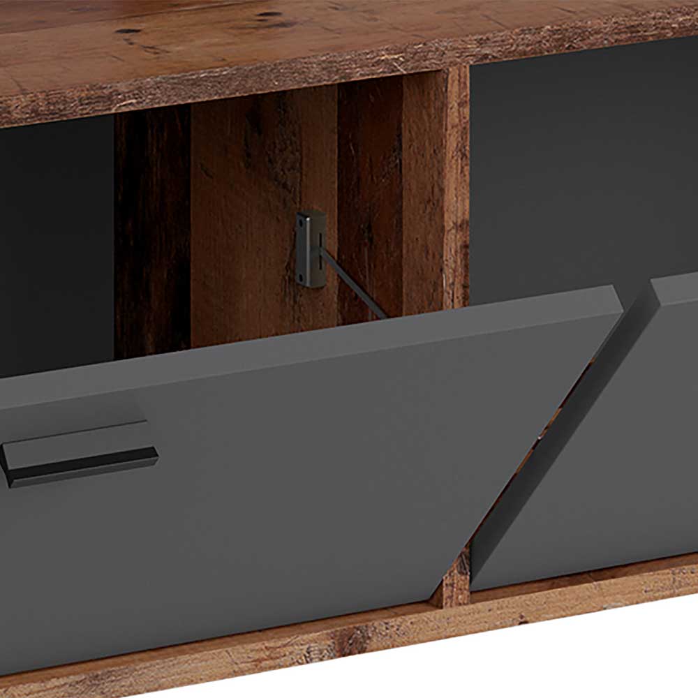 TV-Lowboard in Altholz Optik & Anthrazit - Bosco