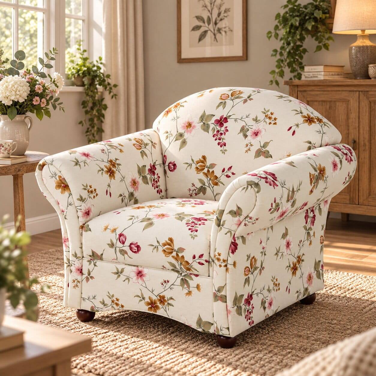 Country Style Sessel mit Blumen Muster - Cosima