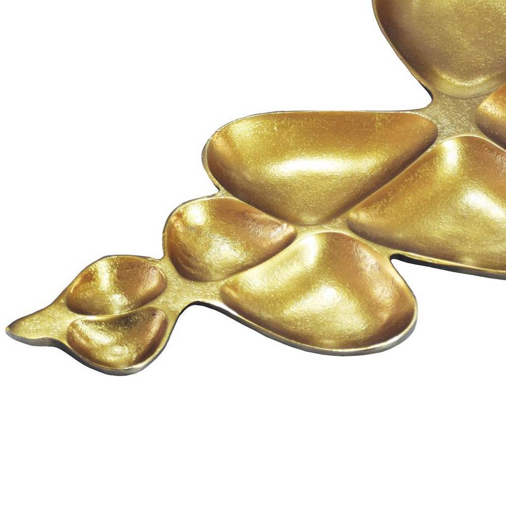Blattdesign-Schale in Goldfarben - Viddalba