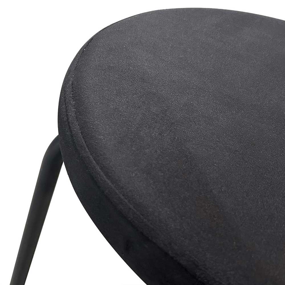 Samt Polsterstühle in Schwarz - Siao (2er Set)