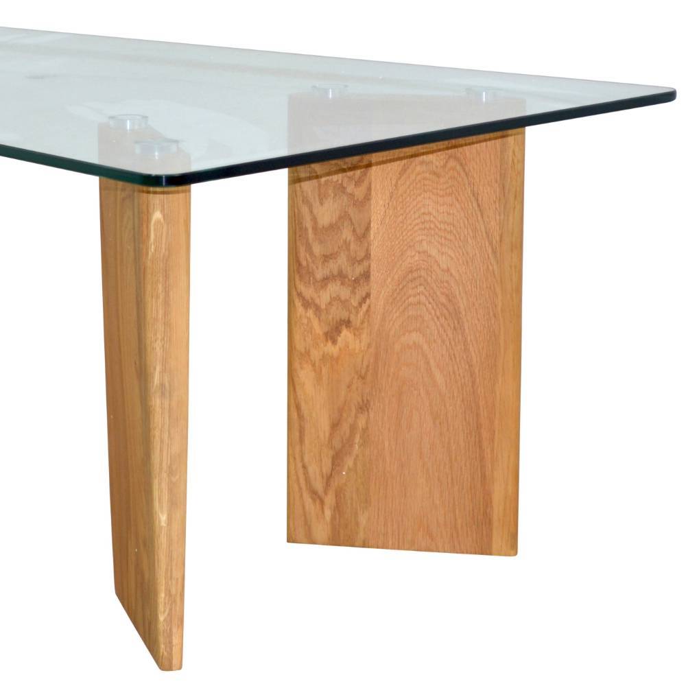 Trapez-Design-Couchtisch mit Glasplatte - Adriatano