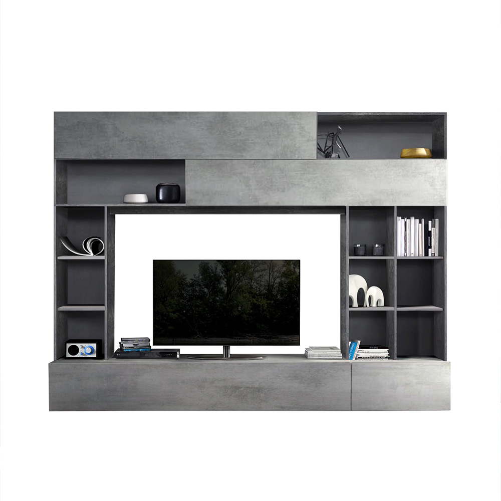 277x209x40 TV Mediawand in Grau zweifarbig - Mitalona