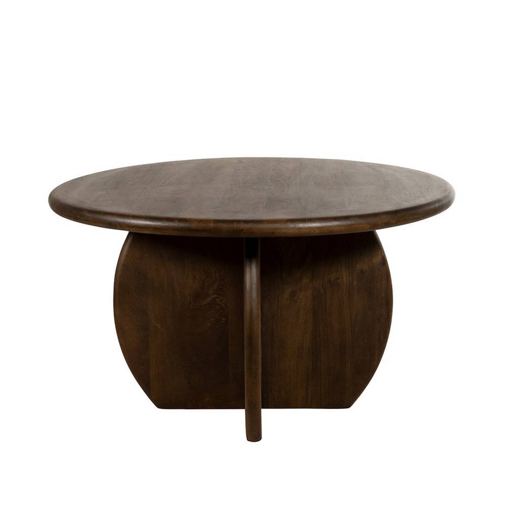 Runder Design-Esstisch in Walnussbraun - Hugadano