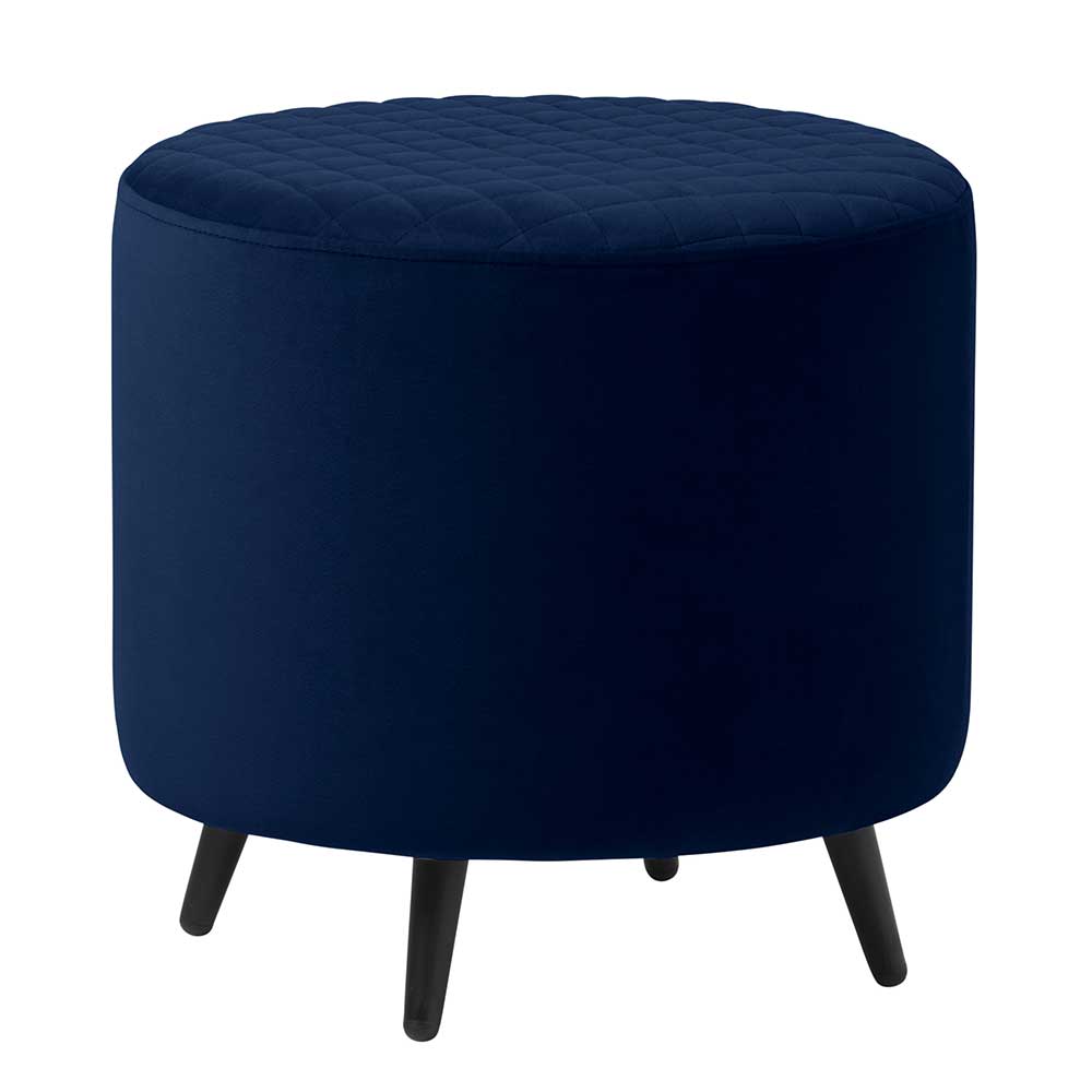 Blauer Sitzhocker im Retrodesign - Tominica