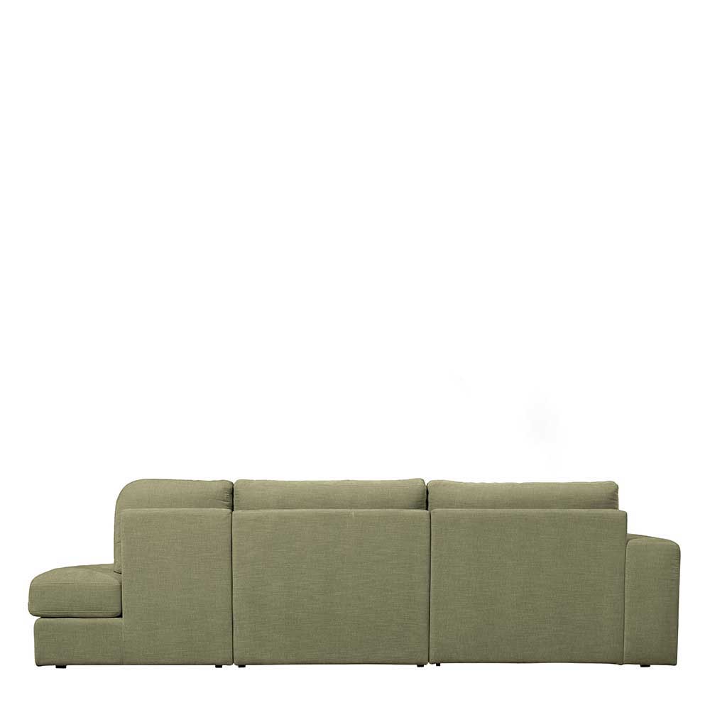 Graugrüne Couch mit Stoffbezug - Perconia