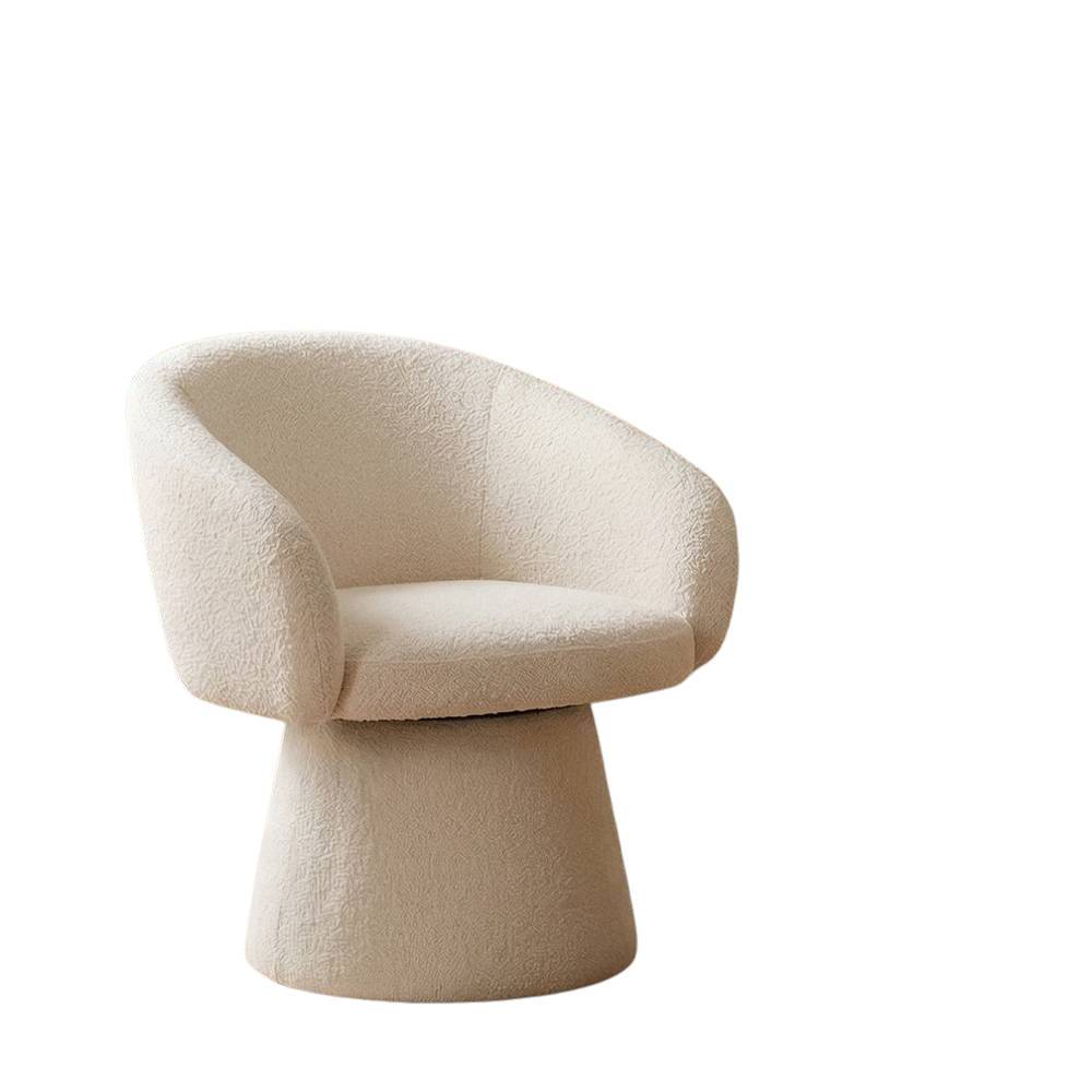 Design-Drehsessel in Offwhite Boucle - Nencya