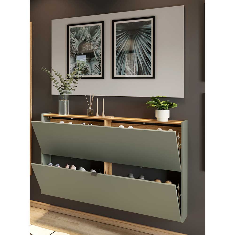 Schuhschrank und Spiegel Set - Point (zweiteilig)