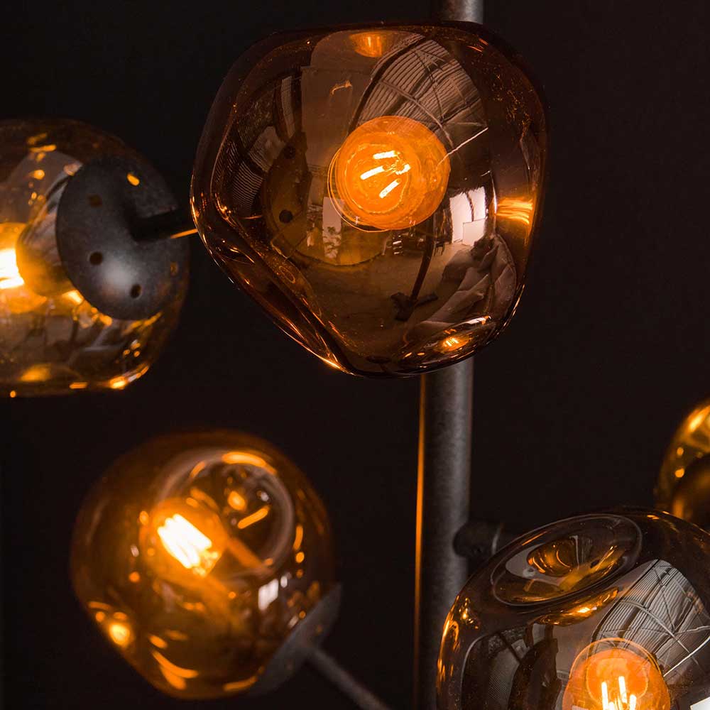 Design Stehleuchte mit sechs Glaskugel Schirmen - Julia