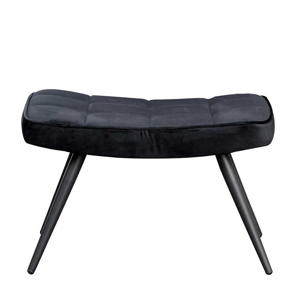 Polstersessel mit Fußhocker in Schwarz - Avenza (zweiteilig)