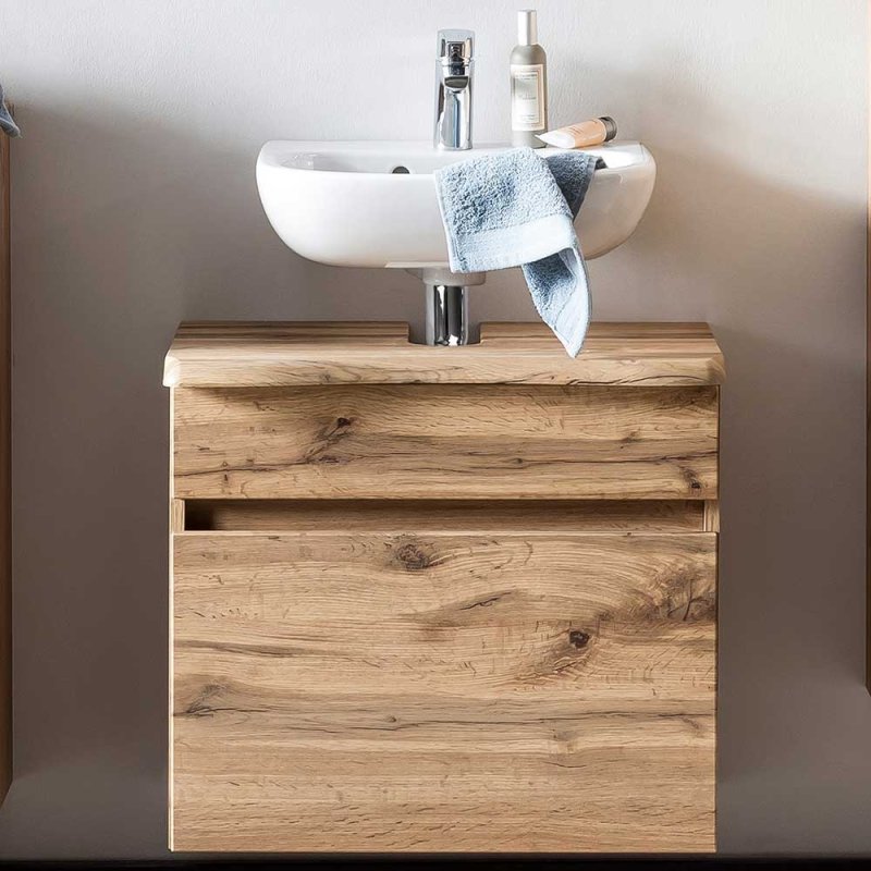 Waschbeckenunterschrank Wei 223 Wildeiche 80 Cm Milano