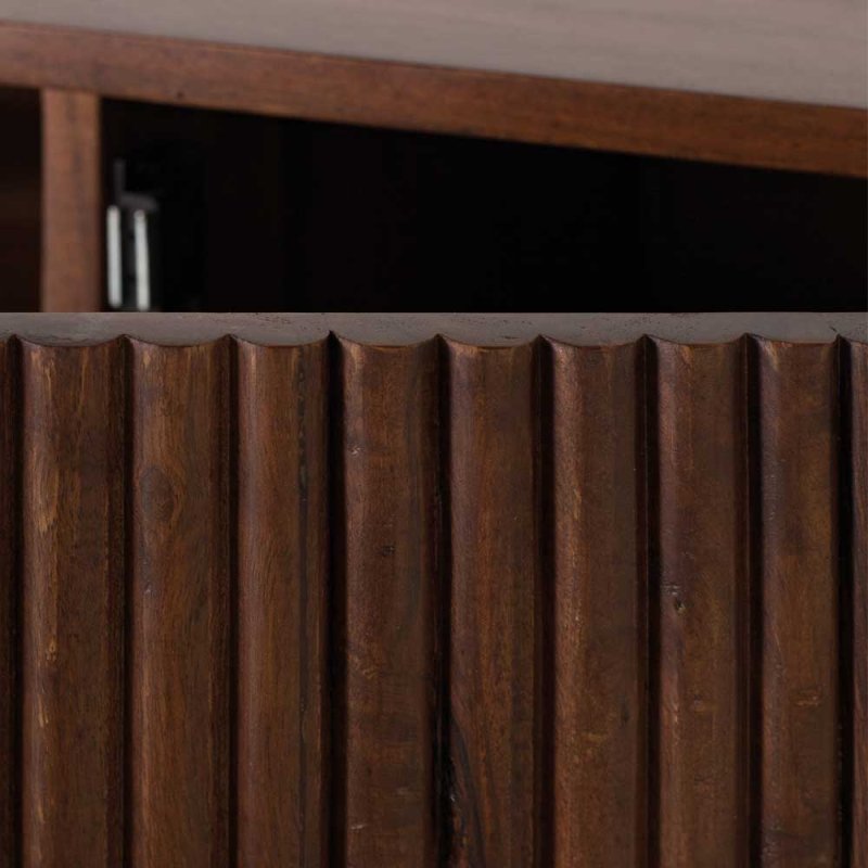 Retro Sideboard in Walnussfarben - ovales Design - Chalil