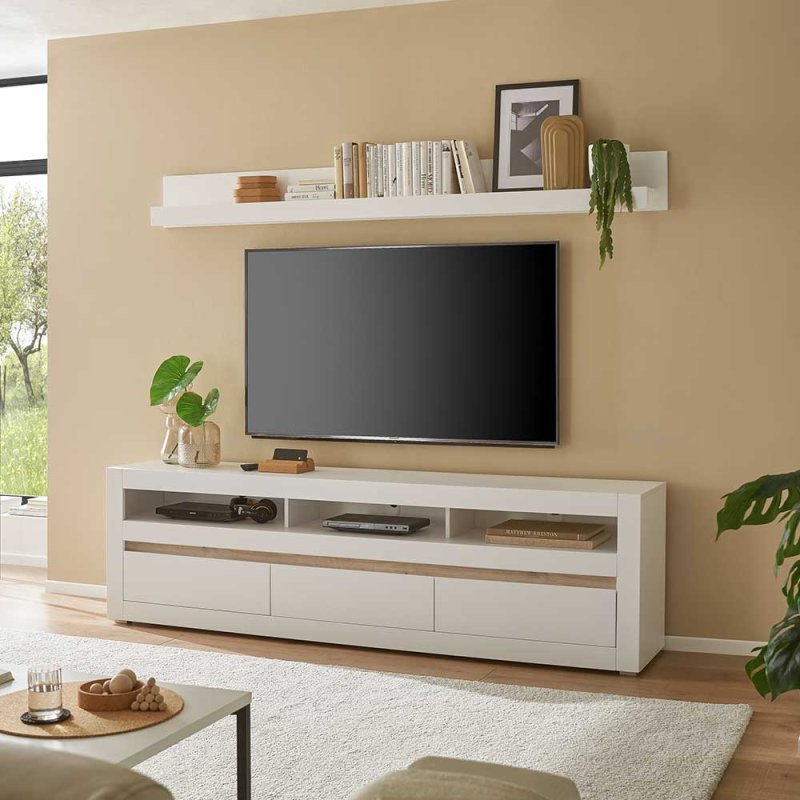 TV Lowboard & Wandboard Set in modernem Design - Ilana (zweiteilig)