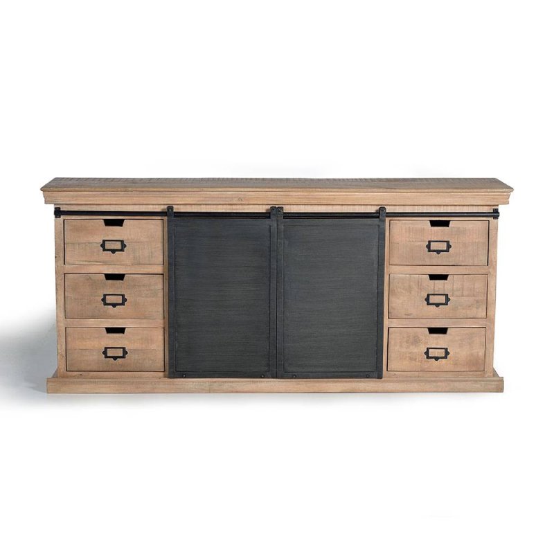 Curated visual reference: Fresh Look at Industrial Chic Sideboard Mit Schiebetüren Und Sechs Schubladen