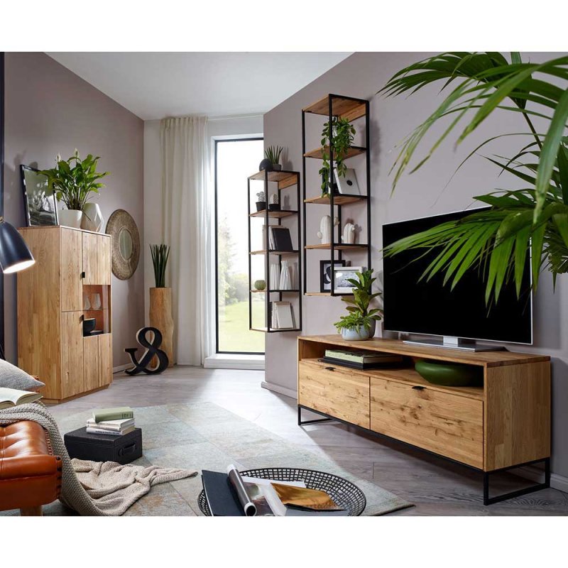 Galano Enfield 2-teiliges Wohnzimmer-Set – TV-Schrank & Sideboard, Creme-Eiche, Modernes Design