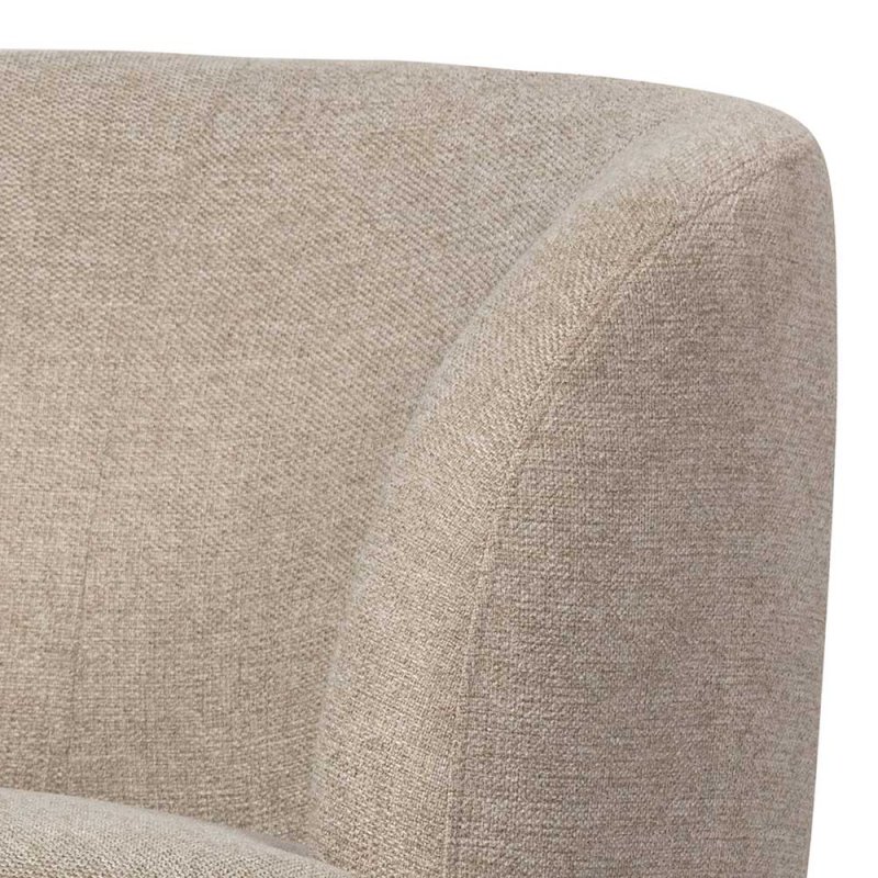 Drehbarer Polstersessel in Beige meliert - gerundetes Design - Cagara