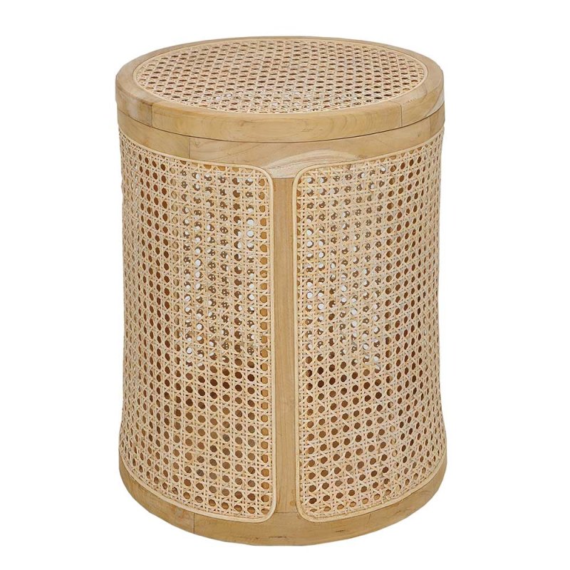 STOBAZA Gewebter Bambus-Mülleimer Rund – 26x25,5 Cm, Auch Als Wäschekorb Oder Blumentopf Nutzbar